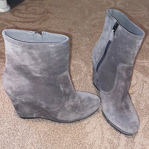 Prada grey suede booties
